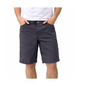 Prana charcoal gray men's cargo style nylon shorts hiking/outdoor/comfort SZ 36"
